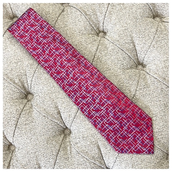 💕Beautiful Red Jhane Barnes Mens Silk Tie💕 - Picture 2 of 13